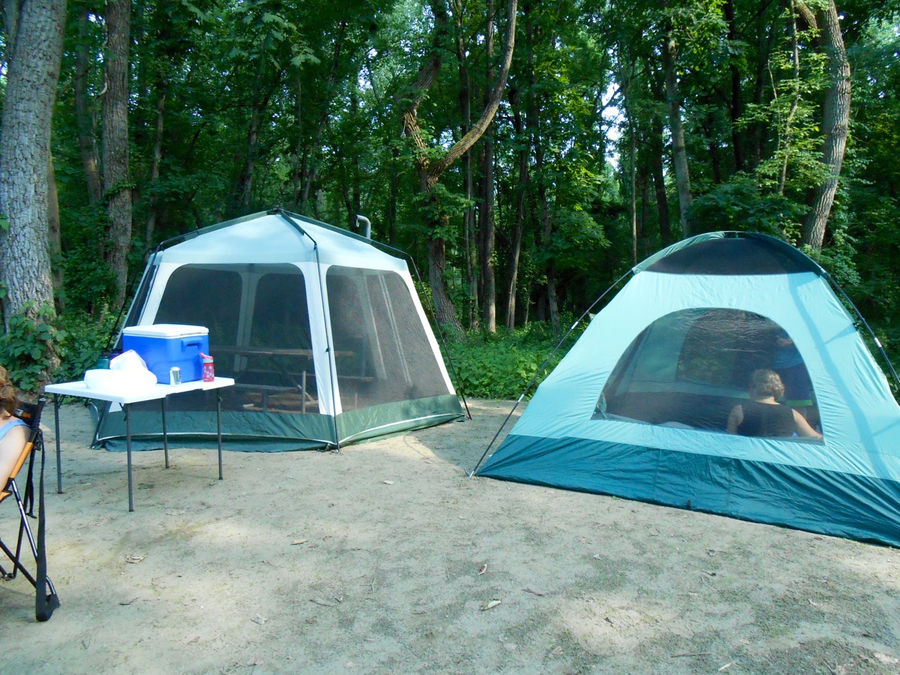 Our campsite on Schodack Island.